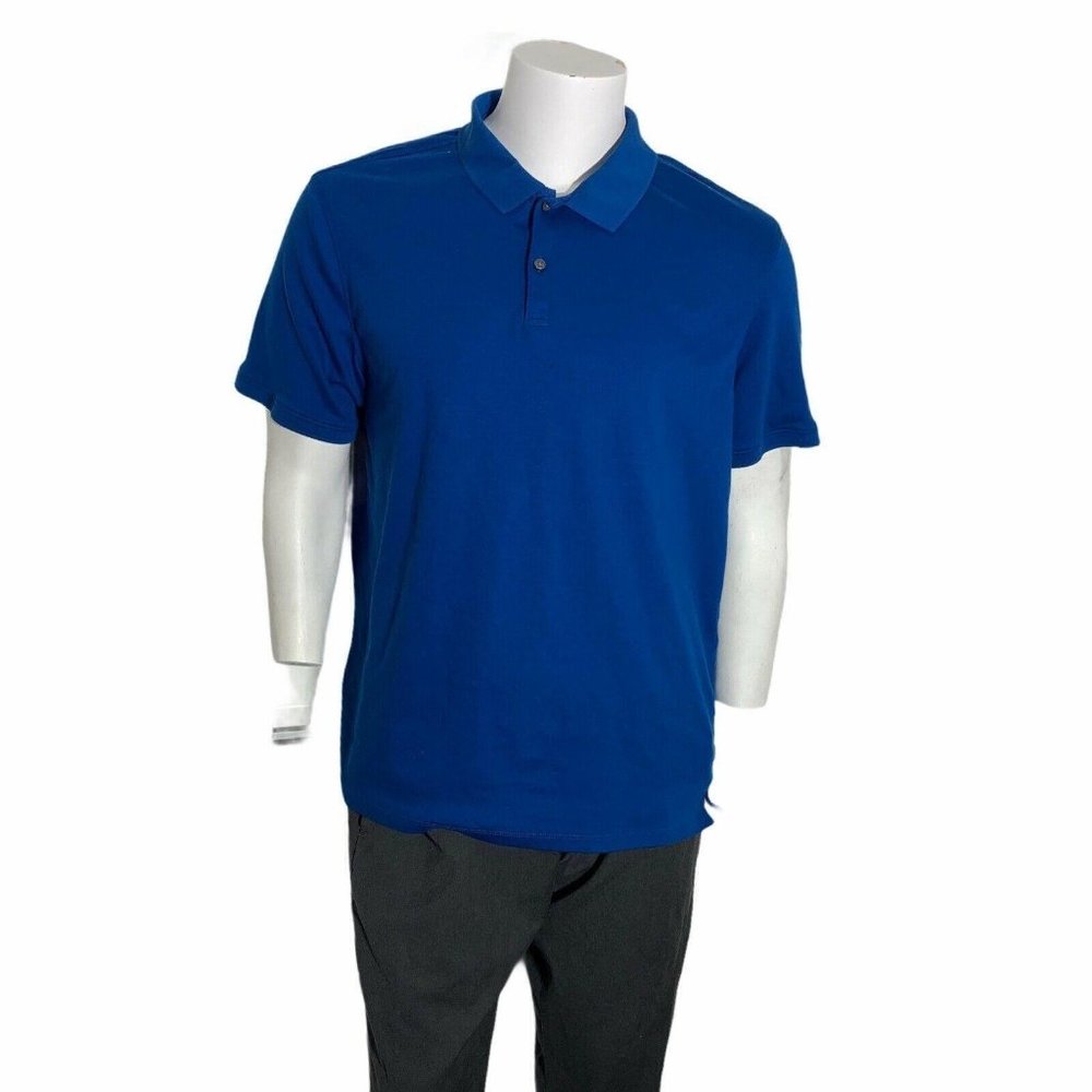 Calvin Klein Mens XL Polo T Shirt Blue Short Sleev